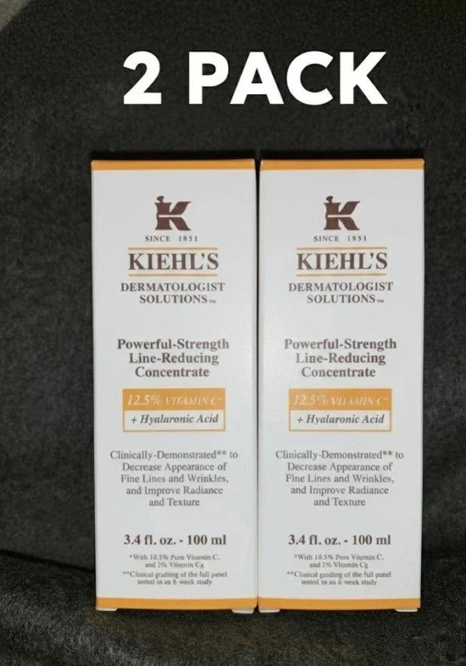 Kiehl's POWERFUL-STRENGTH Line Reducing Concentrate. 3.4 oz/100 ml (2 PACK)