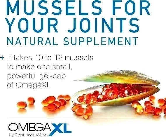 Omega XL 300 Capsules Green Lipped Mussel Joint & Muscle Relief Supplement, FAST